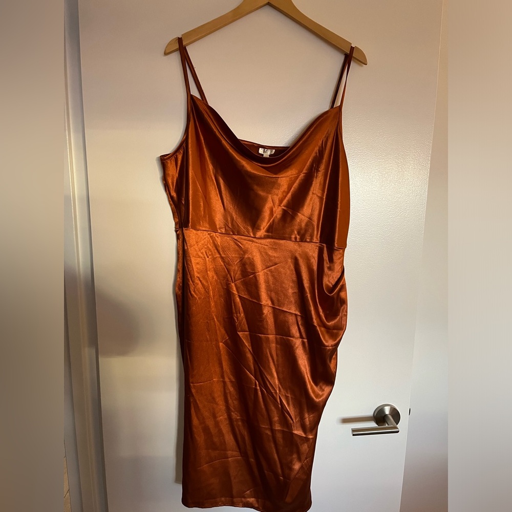 Anthropologie Nikasha Copper Slip Dress